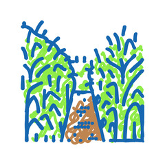 Obraz premium corn maze autumn season icon doodle illustration