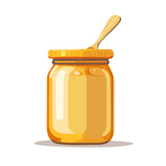 My Simple flat 2D illustration of a butter jar isolated on a transparent background, vector, flat design, animation design, simple flat 2D icon, clipart