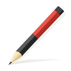 My Simple flat 2D illustration of a pencil isolated on a transparent background, vector, flat design, animation design, simple flat 2D icon, clipart