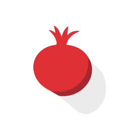 My Simple flat 2D illustration of pomegranate isolated on a transparent background, vector, flat design, animation design, simple flat 2D icon, clipart