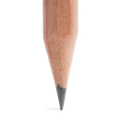 One sharp graphite pencil isolated on white