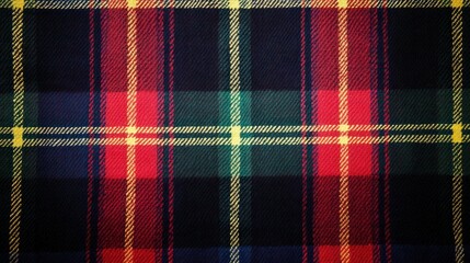Vibrant plaid fabric texture