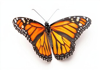 Obraz premium Vibrant Monarch Butterfly Displaying Colorful Orange and Black Wings