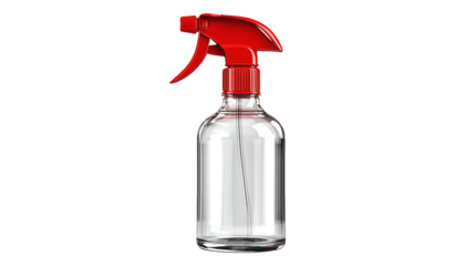 a red spray bottle with a plastic trigger