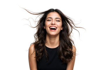 Genuine Joy Captivating Portrait of a Woman's Unbridled Laughter