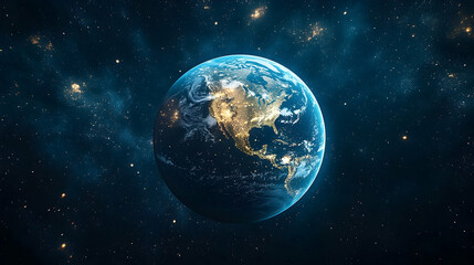 Obraz premium Celestial view of the earth in the vast cosmos.