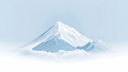 mountain, landscape, sky, nature, fuji, lake, japan, vector, snow, volcano, illustration, water, cloud, travel, peak, mountains, sea, sunset, japanese, tree, hill, ocean, ice, sand
