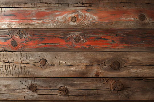 Rustic wooden planks with weathered grain, warm brown tones, knotty details"