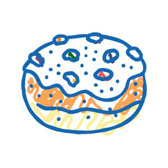 sweet bun food meal icon doodle illustration