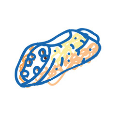 cannoli sweet food icon doodle illustration