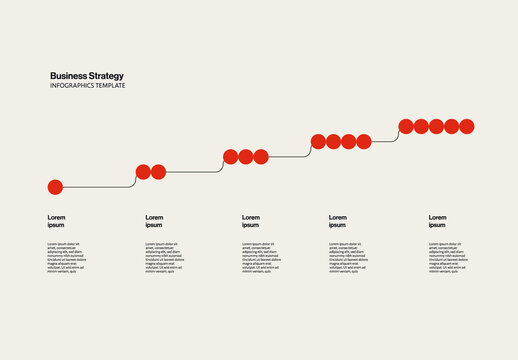 Business Strategy Timeline Infographic Template with Connected Circles