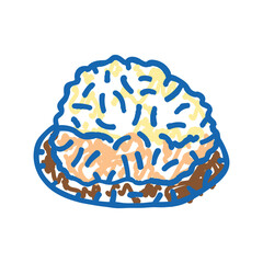 coconut macaroons sweet food icon doodle illustration