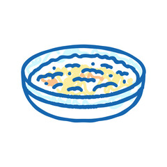 rice pudding bowl sweet food icon doodle illustration