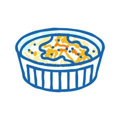 creme brulee sweet food icon doodle illustration