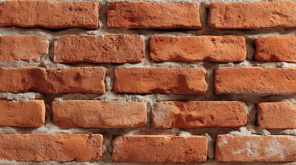 Fototapeta premium Fondo de ladrillo: estilo vintage con ladrillos rojos alineados