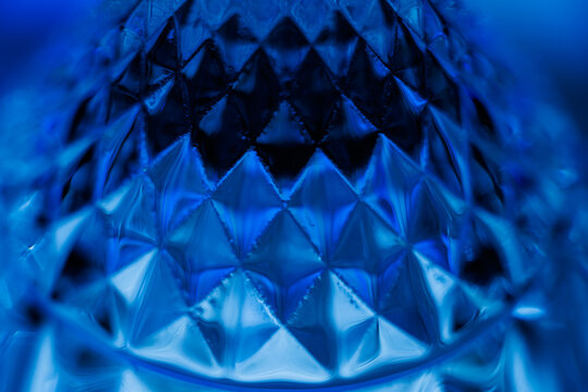 Abstract Macro of Diamond-Patterned Blue Texture