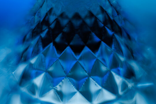 Abstract Macro of Diamond-Patterned Blue Texture