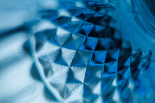 Abstract Macro of Diamond-Patterned Blue Texture