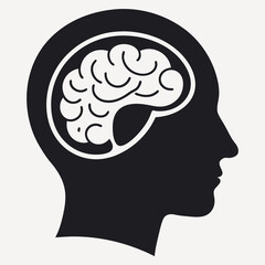 human head with brain