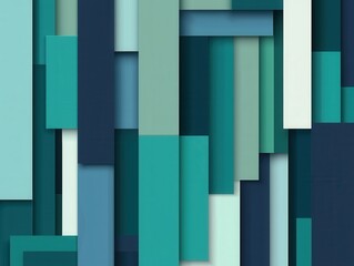 Abstract Geometric Pattern in Shades of Blue and Green Tones