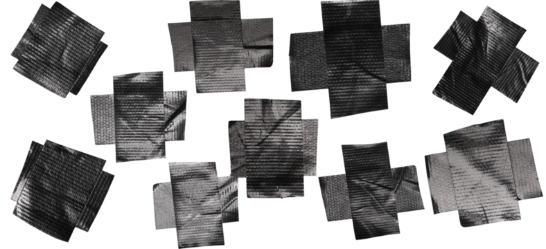 Black Duct Tape Pieces Set Illustration for Design, Repair, and Craft Projects