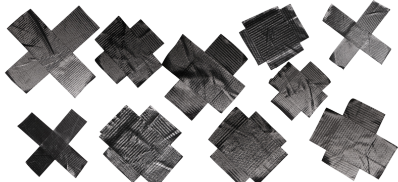 Black Duct Tape Pieces Set Illustration for Design, Repair, and Craft Projects