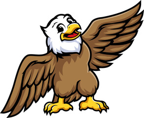Eagle Mascot Flapping Wings Illustration