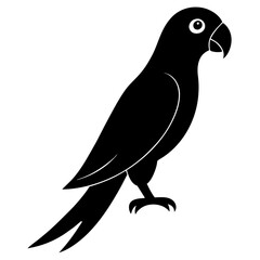 Fototapeta premium parrot silhouette vector icon on white background