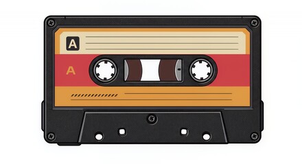Fototapeta premium Vintage Cassette Tape: A Blast from the Past
