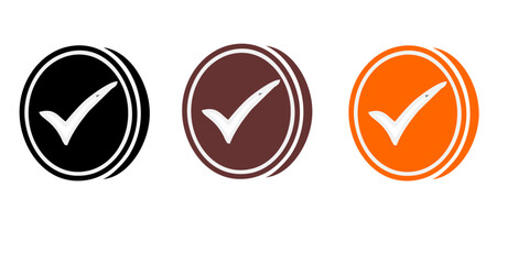 Fototapeta premium check list icon set. approved symbol, checked checkbox mark, checkmark set, editable line. 