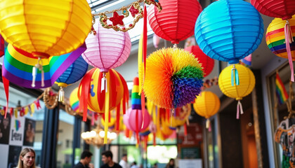Colorful decorations celebrating Pride Festival , LGBTQIA