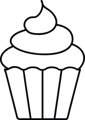 cupcake icon line art vector illustration