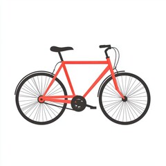 Obraz premium Red Bicycle Minimalist Illustration on White Background