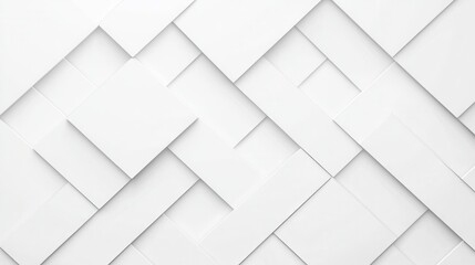 Abstract White Geometric Background with Layered Rectangles and Shapes