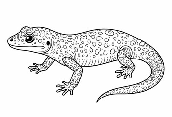 Vector illustration of a lizard with a coloring playbook style isolated in white 