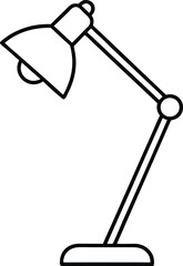 desk lamp icon line art vector illustration