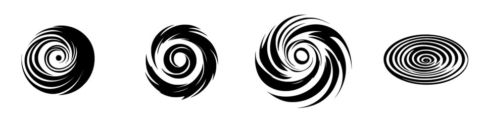 Abstract vector illustration of swirling black and white patterns perfect for design and artistic projects