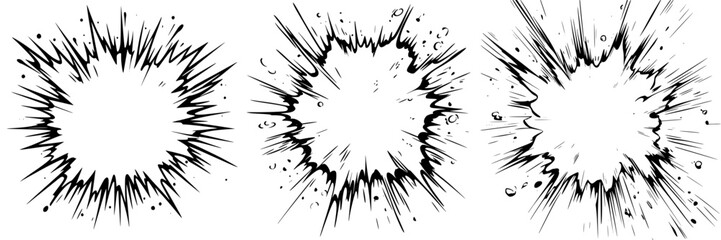 Vector illustration icon depicting explosive bursts, perfect for comic book and action graphics