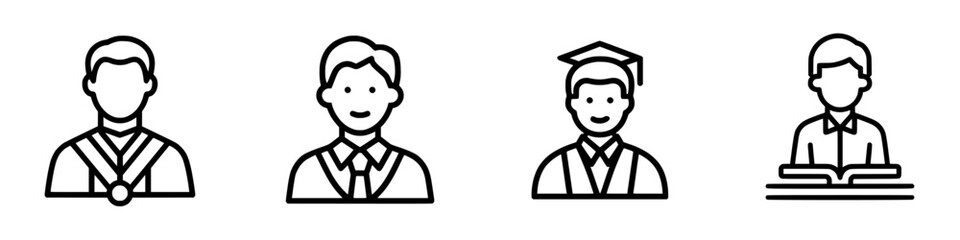 Obraz premium Graduation journey from student to scholar represented in vector illustration icons