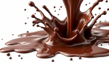 Fototapeta premium chocolate splash isolated on white background