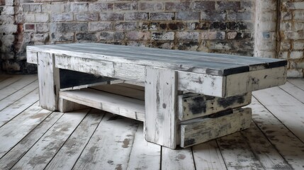 Rustic DIY coffee table crafted reclaimed pallet wood featuring a distressed finish minimalist design and sustainable materials perfect for eco conscious interiors
