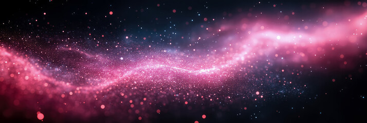 Nebula Stream: A Cosmic River of Pink Dust and Starlight, Flowing through the Dark Void, suitable for Space Backdrop