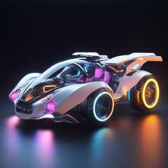 Futuristic transport vehicle with metaverse concept. 3d render