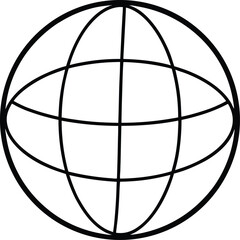 globe icon line art vector illustration