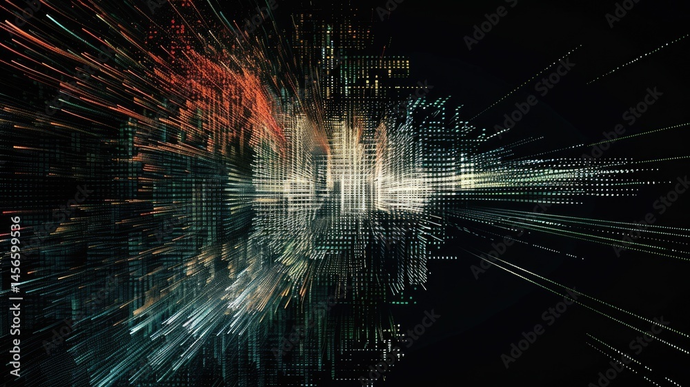 Aufkleber abstract complex glitch with pixel effect in tech background use shading and glitches texture expres