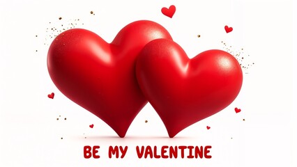A couple of red hearts that are next to each other.