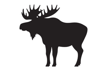 Obraz premium Moose with Antlers Silhouette | Scalable Vector For Print And Digital Projects