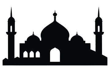 silhouette of mosque