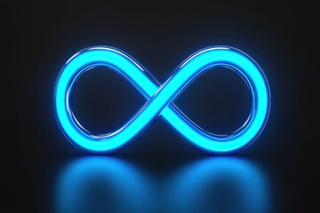 Fototapeta premium Glowing Blue Infinity Symbol for Concept of Eternity and Continuity
