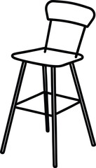 high chair icon line art vector illustration
